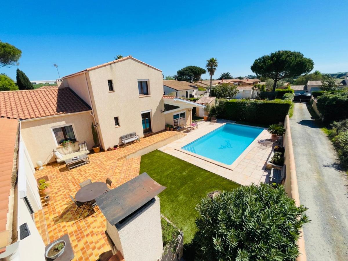 Annexe Des Pins - Studio Gite Avec Piscine & Climatisation Villeneuve-lès-Béziers Exteriér fotografie